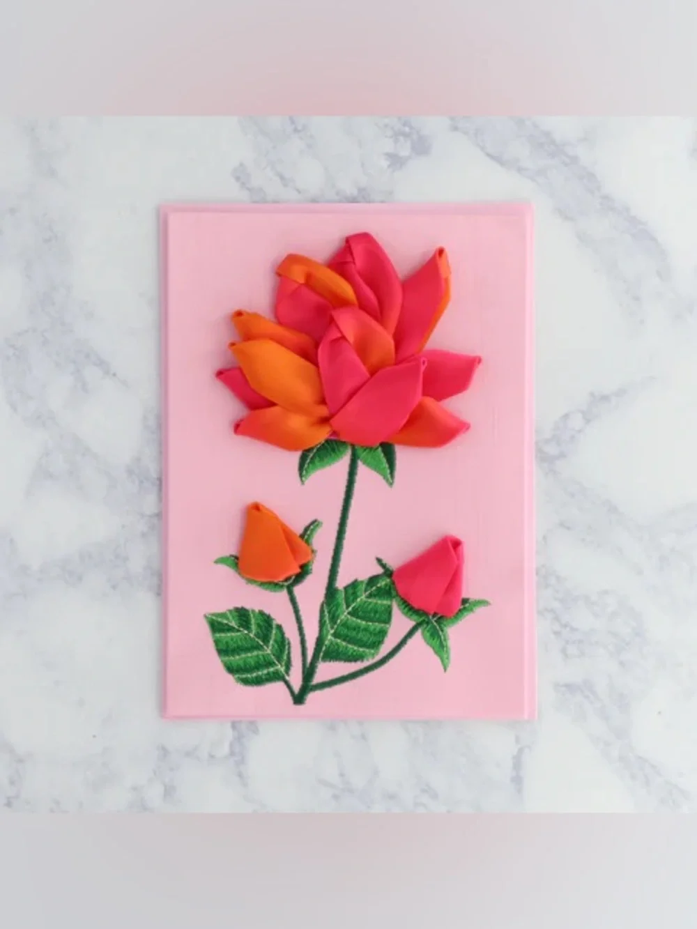 🆕Papyrus Stunning Satin Ribbon Rose Mother’s Day Greeting Card